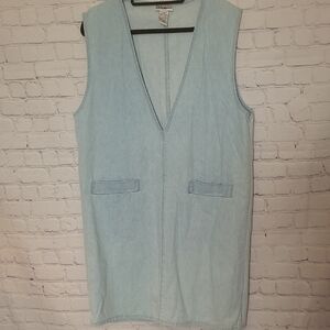 Vintage 90's Sag Harbor Large Cotton Light Denim Jumper Dress